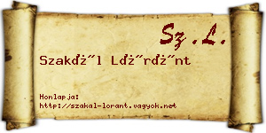Szakál Lóránt névjegykártya