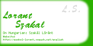 lorant szakal business card
