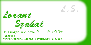 lorant szakal business card